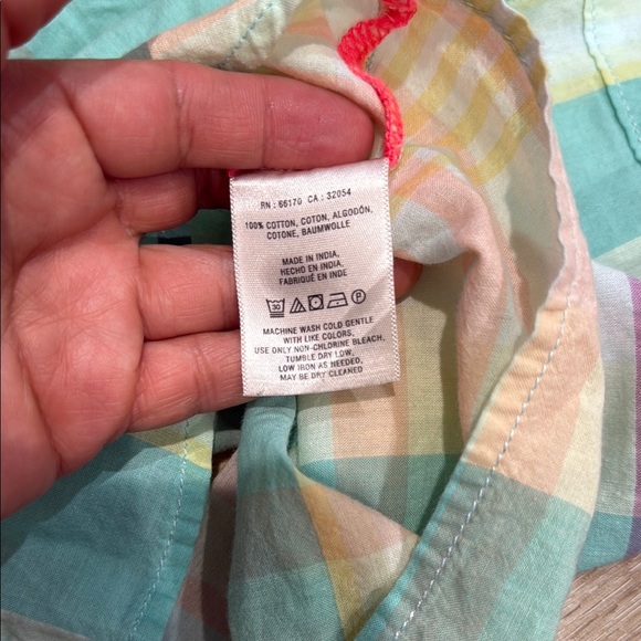 HOLDING HORSES  Size 2 Multicolor Plaid Button Down Shirt V Neck Long Sleeve - Picture 7 of 12